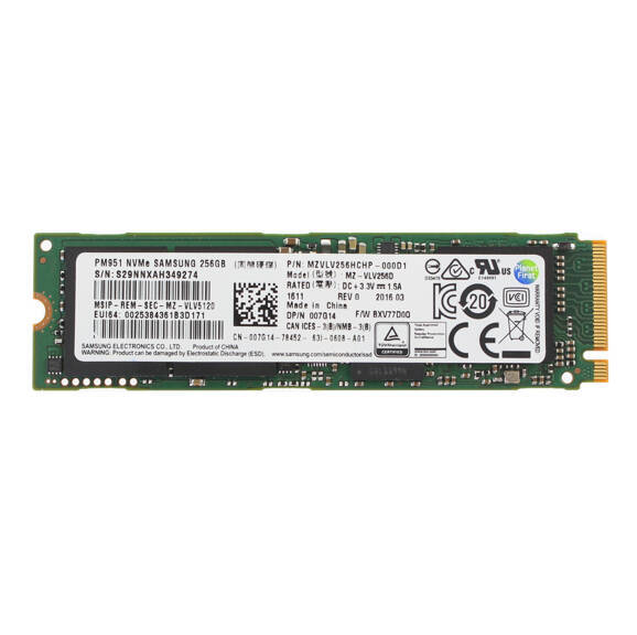 Dysk SSD NVMe / Samsung MZ-VLV256 PM951 / 256 GB / M.2 PCIe 3.0