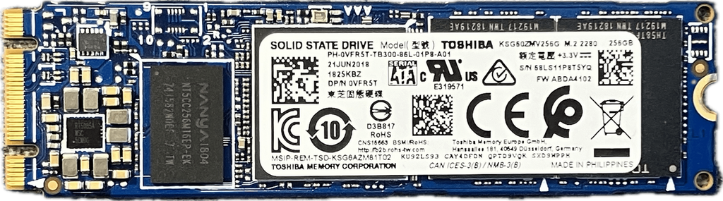 Dysk SSD / Toshiba KSG60ZMV256G 0VFR5T / 256 GB / M.2 SATA