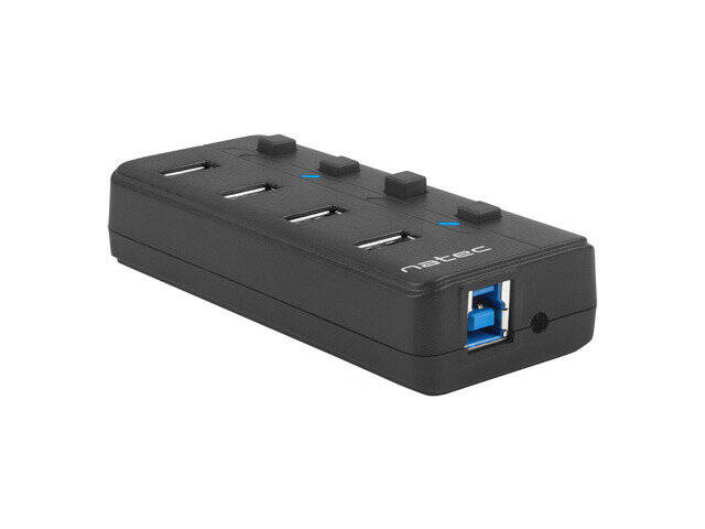 HUB USB Natec Mantis 2 4 x USB 3.0 z włącznikiem z zasilaczem