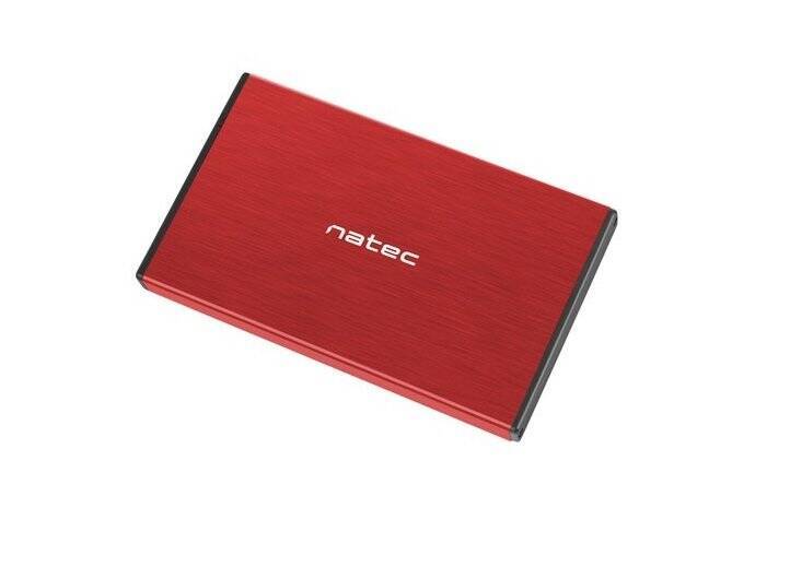 Obudowa, kieszeń zewnętrzna na dysk HDD SSD SATA Natec Rhino Go 2,5'' USB 3.0 czerwona