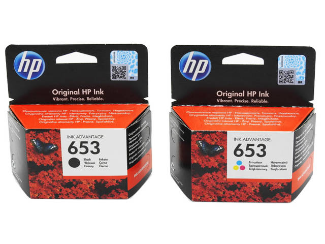 Oryginalne tusze HP 653 Black + Tricolor zestaw do HP 6000 6075 6400 6475