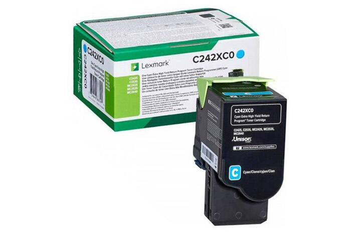 Oryginalny Toner Lexmark C242XC0 3,5k Cyan do Lexmark C2425 C2535 MC2425 MC2535 MC2640