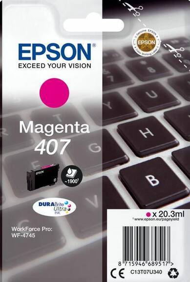 Oryginalny Tusz 407 do Epson 20.3 ml Magenta 