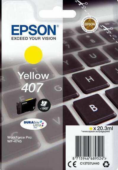 Oryginalny Tusz 407 do Epson 20.3 ml Yellow