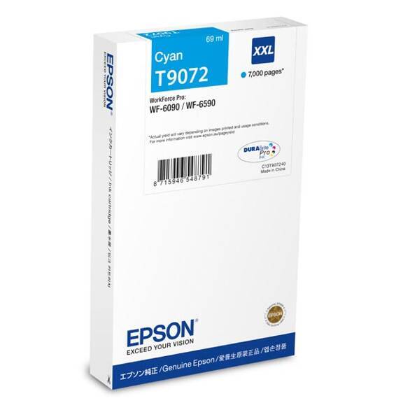 Oryginalny Tusz T9072 XXL do Epson 7k Cyan 