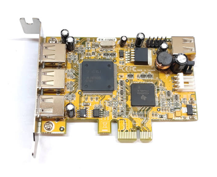 Poleasingowy kontroler 4 x USB 2.0 / Exsys EX-11065 / PCI-e x1 / niski profil