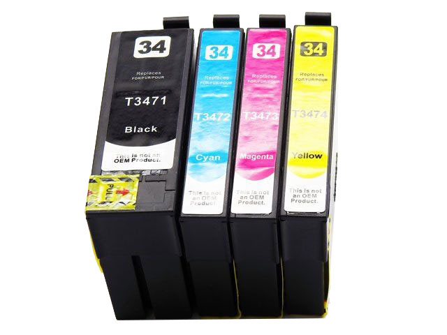 Zamienniki Epson 34XL CMYK Zestaw tuszy do Epson WF3720 WF3725